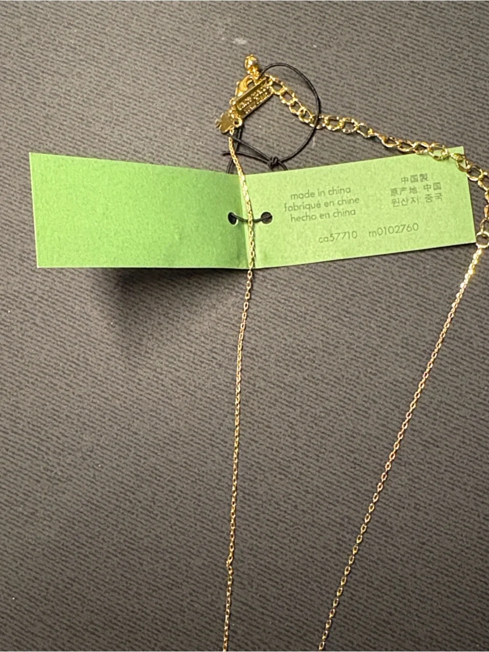 NWT kate spade gold-tone layered chain necklace with opal spade charm